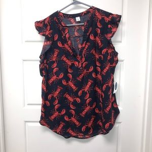 NWT Old Navy Size Medium Lobster Crawfish Shirt